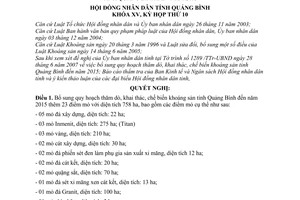 Nghị quyết 70/2007/NQ-HĐND quy hoạch thăm dò khai thác chế biến khoáng sản