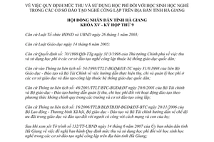 Nghị quyết 11/2007/NQ-HĐND mức thu sử dụng học phí học sinh học nghề cơ sở nghề công lập Hà Giang