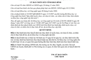 Quyết định 06/2007/QĐ-UBND Xét tuyển tổ chức, cá nhân thực hiện đề tài khoa học