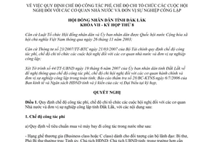Nghị quyết 16/2007/NQ-HĐND chế độ công tác phí chế độ chi tổ chức hội nghị