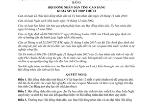 Nghị quyết 06/2007/NQ-HĐND chế độ công tác phí chi tổ chức các hội nghị Cao Bằng