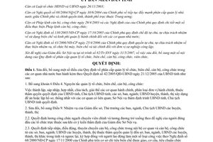 Quyết định số 41/2007/QĐ-UBND sửa đổi Quy định phân cấp quản lý tổ chức  biên chế cán bộ công chức Vĩnh Phúc