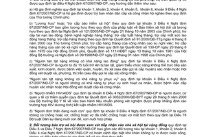 Thông tư 09/2007/TT-BLĐTBXH chính sách trợ giúp đối tượng bảo trợ xă hội hướng dẫn Nghị định 67/2007/NĐ-CP