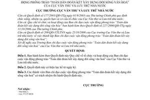 Quyết định 136/QĐ-VTLTNN quy chế tổ chức hoạt động Ban Chỉ đạo cuộc vận động phong trào toàn dân đoàn kết xây dựng đời sống văn hóa