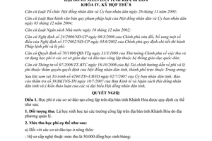 Nghị quyết 29/2007/NQ-HĐND học phí cơ sở đào tạo công lập Khánh Hòa