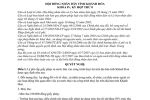 Nghị quyết 25/2007/NQ-HĐND lệ phí cấp giấy phép xả nước thải