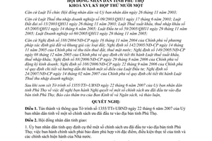 Nghị quyết 113/2007/NQ-HĐND về chính sách ưu đãi đầu tư vào địa bàn tỉnh Phú Thọ