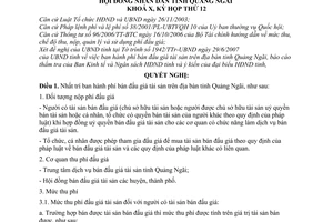 Nghị quyết 11/2007/NQ-HĐND phí bán đấu giá tài sản