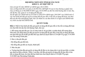 Nghị quyết 12/2007/NQ-HĐND phí đấu giá quyền sử dụng đất để giao đất