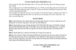 Quyết định 46/2007/QĐ-UBND Quy định tạm thời mức trợ cấp đào tạo