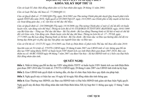 Nghị quyết 99/2007/NQ-HĐND đào tạo vận động viên năng khiếu thể dục thể thao thành tích cao Điện Biên 2007 2010
