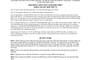 Nghị quyết 97/2007/NQ-HĐND mức đóng góp trợ cấp miễn giảm người nghiện ma tuý bán dâm Điện Biên