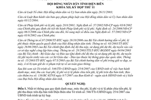 Nghị quyết 92/2007/NQ-HĐND danh mục, mức thu phí, lệ phí và tỷ lệ phân chia