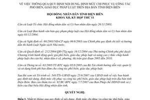 Nghị quyết 93/2007/NQ-HĐND qui định mức chi phổ biến giáo dục pháp luật Điện Biên