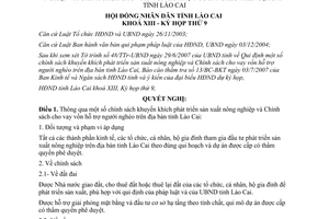 Nghị quyết 05/2007/NQ-HĐND Chính sách khuyến khích phát triển sản xuất NN