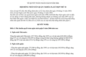 Nghị quyết 02/2007/NQ-HĐND quyết toán ngân sách năm 2006 quận 5