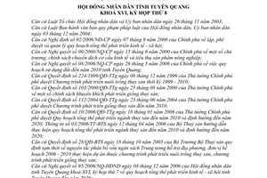 Nghị quyết 04/2007/NQ-HĐND quy hoạch phát triển thuỷ sản tỉnh Tuyên Quang đến năm 2010, định hướng đến năm 2020