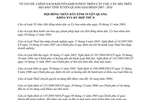 Nghị quyết số 05/2007/NQ-HĐND khuyến khích phát triển cây chè cây mía 2007 2010 Tuyên Quang