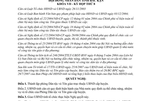 Nghị quyết 13/2007/NQ-HĐND thành lập phòng Dân tộc và Tôn giáo cấp huyện Bắc Kạn