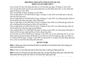 Nghị quyết 06/2007/NQ-HĐND chính sách khuyến khích ưu đãi đầu tư