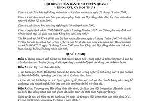 Nghị quyết 08/2007/NQ-HĐND cơ chế hỗ trợ thu hút cán bộ khoa học - công nghệ