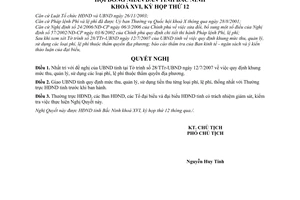 Nghị quyết 76/2007/NQ-HĐND16  khung mức thu, quản lý, sử dụng các loại