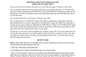 Nghị quyết 87/2007/NQ-HĐND điều chỉnh mức thu và tỷ lệ phần trăm (%) được trích