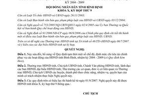 Nghị quyết 16/2007/NQ-HĐND sửa đổi chế độ chi hoạt động HĐND Bình Định 2004-2009