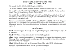 Nghị quyết 14/2007/NQ-HĐND kiện toàn mạng lưới thú y thủy sản khuyến ngư Bình Định
