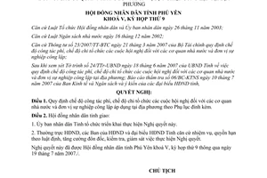 Nghị quyết 76/2007/NQ-HĐND công tác phí chi tổ chức hội nghị Phú Yên