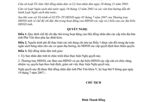 Nghị quyết 74/2007/NQ-HĐND chi đặc thù hoạt động Hội đồng nhân dân Phú Yên