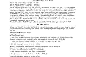 Quyết định 72/2007/QĐ-UBND đầu tư xây dựng công trình sử dụng vốn ngân sách