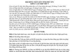 Nghị quyết 75/2007/NQ-HĐND  danh mục mức thu quản lý,sử dụng tiền phí