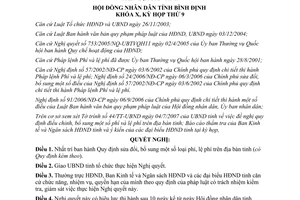 Nghị quyết 07/2007/NQ-HĐND sửa đổi bổ sung một số loại phí lệ phí Bình Định