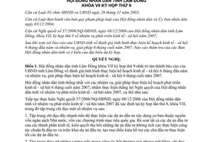 Nghị quyết 68/2007/NQ-HĐND phát triển kinh tế xã hội 6 tháng 2007 Lâm Đồng