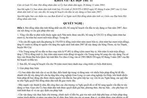 Nghị quyết 11/2007/NQ-HĐND kế hoạch vốn đầu tư xây dựng cơ bản 2007 Bến Tre