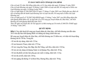Quyết định 13/2007/QĐ-UBND quy hoạch thăm dò khai thác chế biến khoáng sản
