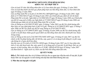 Nghị quyết 07/2007/NQ-HĐND7 chế độ thu nộp quản lý sử dụng phí lệ phí