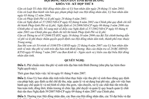 Nghị quyết 12/2007/NQ-HĐND7 mức thu phí vệ sinh trên địa bàn tỉnh Bình Dương