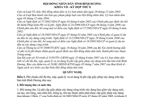 Nghị quyết 08/2007/NQ-HĐND7  chế độ thu, nộp, quản lý sử dụng lệ phí