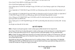 Quyết định 35/2007/QĐ-UBND chuyển thu phí sang bán vé tham quan điểm du lịch Cát Cát Lào Cai