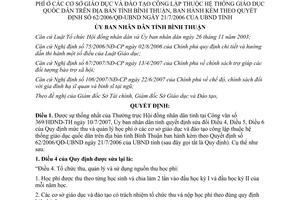 Quyết định 39/2007/QĐ-UBND sửa đổi mức thu quản lý học phí cơ sở giáo dục công lập Bình Thuận