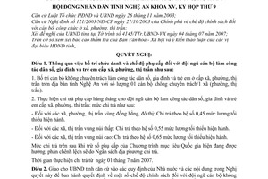 Nghị quyết 195/2007/NQ-HĐND bố trí chức danh và chế độ phụ cấp đối với đội ngũ cán bộ làm công tác dân số, gia đình và trẻ em cấp xã, phường, thị trấn