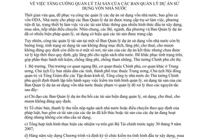 Chỉ thị 17/2007/CT-TTg tăng cường quản lý tài sản Ban Quản lý dự án sử dụng vốn nhà nước
