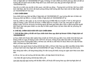 Thông tư liên tịch 10/2007/TTLT-BLĐTBXH-HCCBVN-BTC-BQP  hướng dẫn thực hiện điều Pháp lệnh Cựu chiến binh