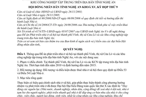 Nghị quyết 188/2007/NQ-HĐND phát triển nhà ở xã hội tại Thành phố Vinh, thị xã Cửa Lò và các khu công nghiệp tập trung trên địa bàn tỉnh Nghệ An