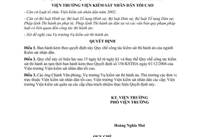 Quyết định 807/2007/QĐ-VKSTC Quy chế công tác kiểm sát thi hành án