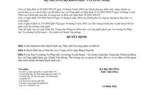 Quyết định 15/2007/QĐ-BKHCN Quy chế Chợ công nghệ thiết bị