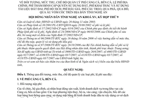 Nghị quyết 183/2007/NQ-HĐND chi tiết thi hành Pháp lệnh phí và lệ phí