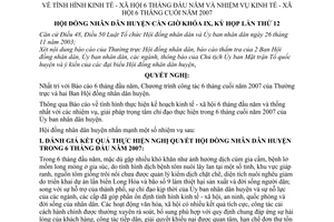 Nghị quyết 05/2007/NQ-HĐND tình hình kinh tế - xã hội 6 tháng đầu năm và nhiệm vụ kinh tế - xã hội 6 tháng cuối năm 2007